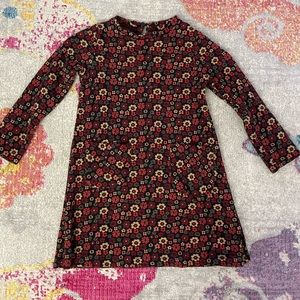 Zara Kids Floral Casual Dress - Red and Black